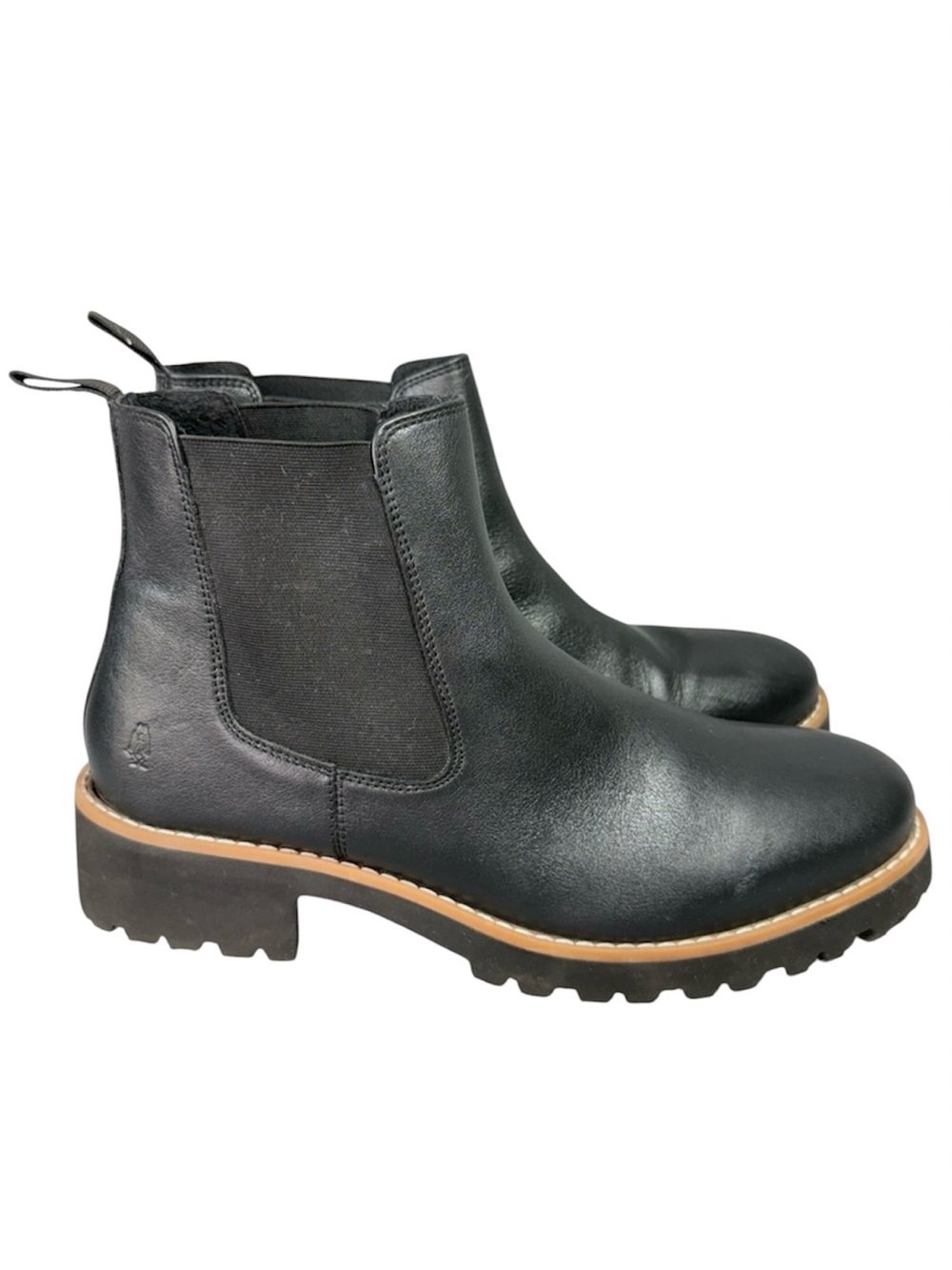 Hush Puppies Moyen Black Leather Water Resistant Chelsea Boots